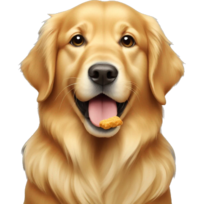Golden retriever eat nugget emoji