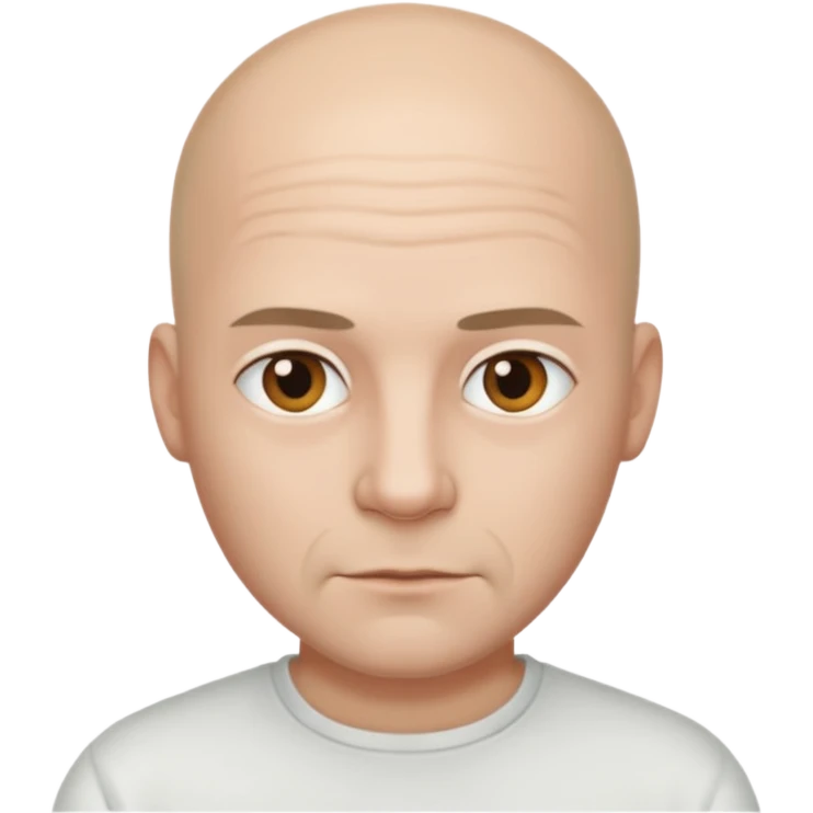 powder white skin bald man shirt emoji