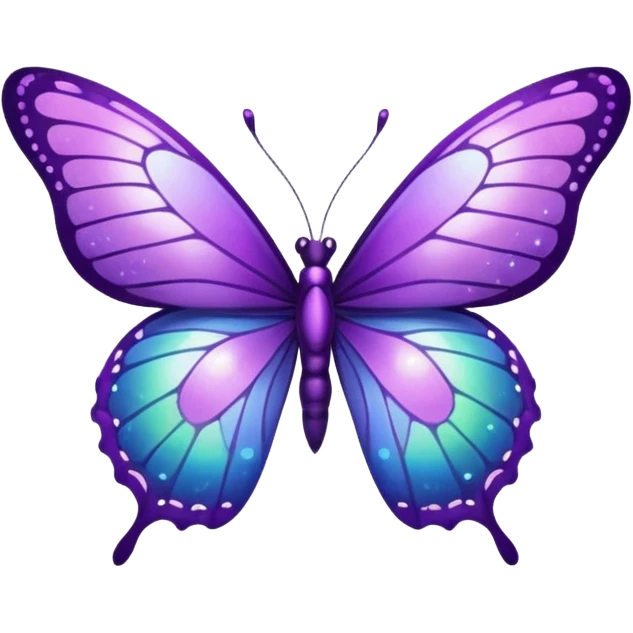 glitter purple buttlerfly emoji