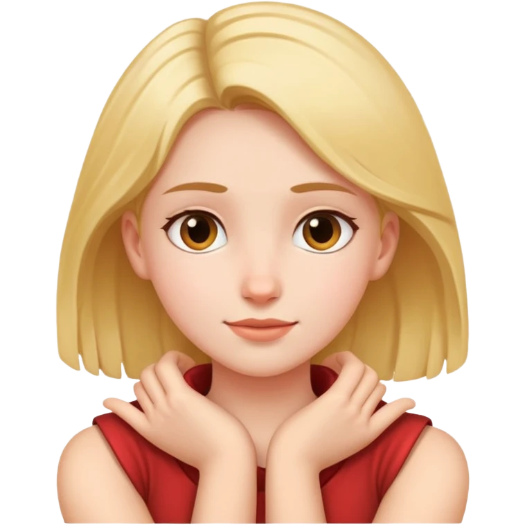 Girl with her arms around her neck emoji