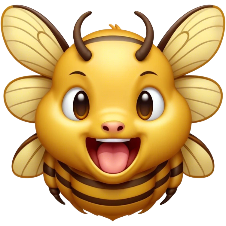 Cinematic Cute Yawning Hornet Portrait Emoji, Head tilted slightly with a dramatic, wide-open yawn, showcasing a small, striped body with softly drooping wings and sleepy, half-closed eyes, Simplified yet irresistibly adorable features, highly detailed, glowing with a soft, cozy glow, high shine, relaxed yet expressive, stylized with a dash of whimsical insect charm, soft glowing outline, capturing the essence of a drowsy yet affectionate hornet that appears ready to stretch out for a nap! emoji
