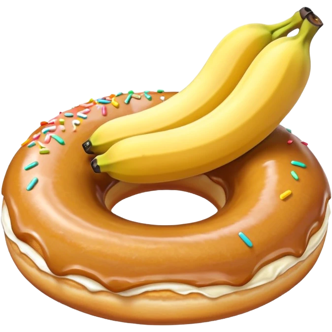 A banana in a donut emoji