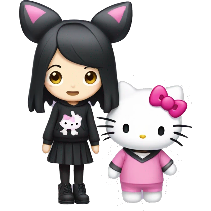 Kuromi with hellokitty  emoji