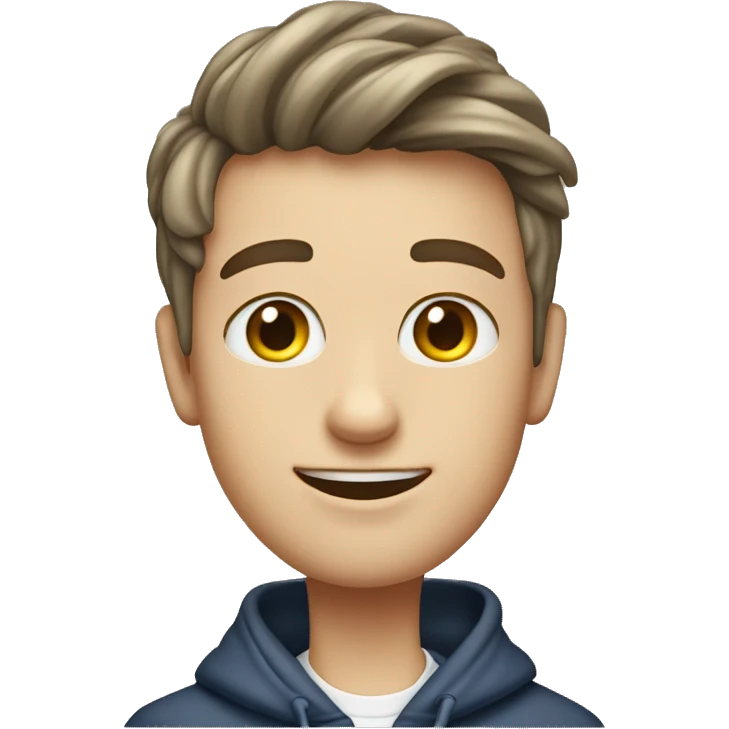 A preppy person with a smiley hoodie ￼ emoji