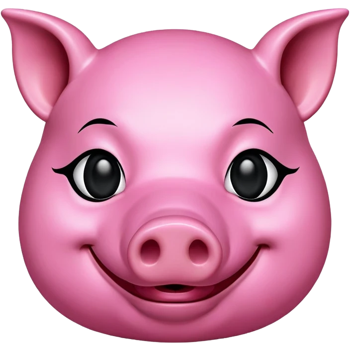  pink painted pig mask of monalisa emoji