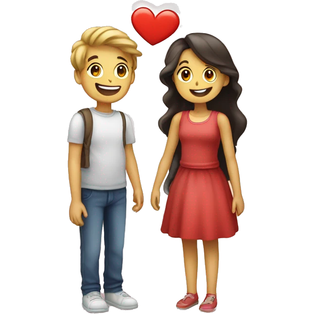 Sure! Here's the prompt in English for generating emojis:"A boy and a girl are sharing their love with each other using emojis. The boy sends a heart emoji, and the girl replies with loving emojis as well." emoji