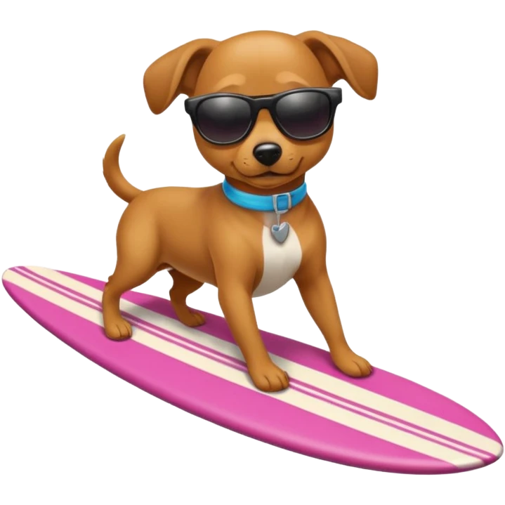 Surfing Dog wearing sunglasses emoji