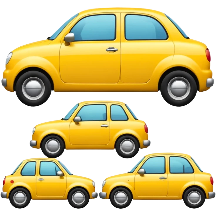 group of cars, round emoji shape emoji