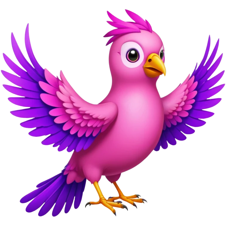 Pink bird with purple wings  emoji
