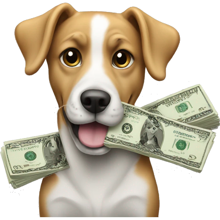 dog with money black backround emoji