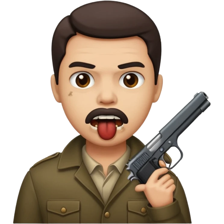 Gun in the mouth emoji