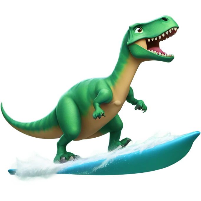 dinosaur surfing  emoji