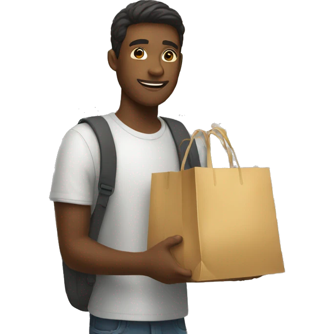 person buying goods at store emoji