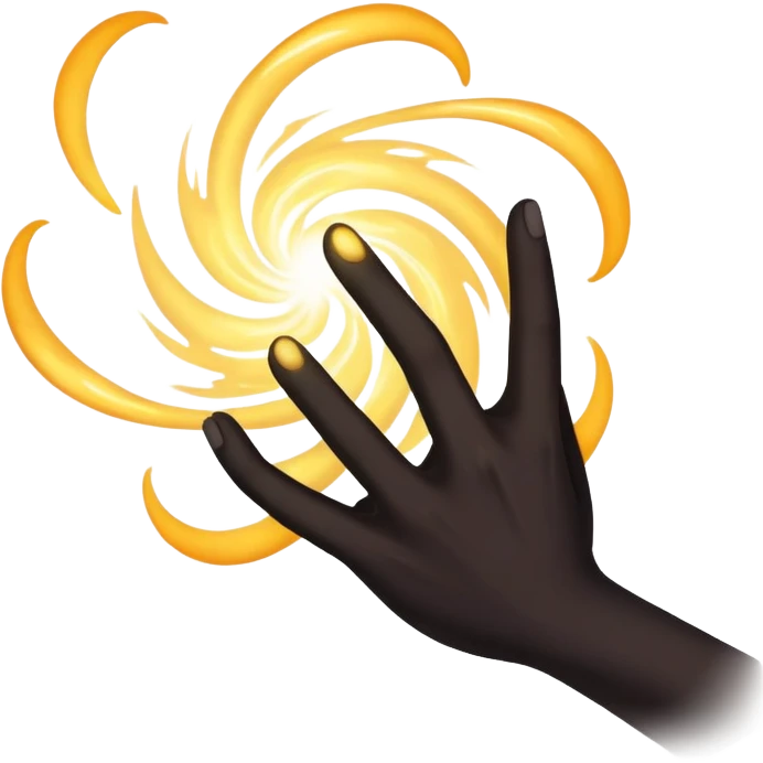 shadow magic swirling around a hand, mysterious anime power emoji