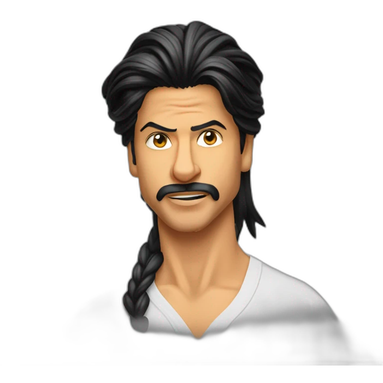 shahrukh khan long hairs tied back emoji
