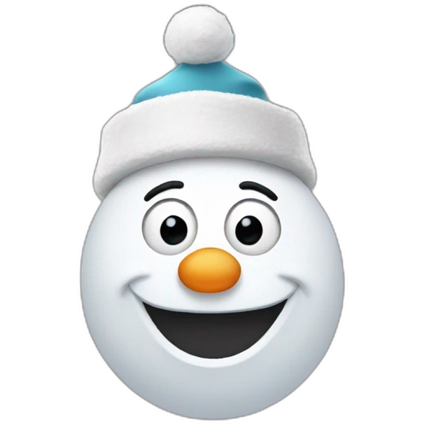 Olaf wearing a Santa hat emoji
