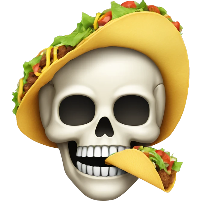 Skull eating a taco emoji