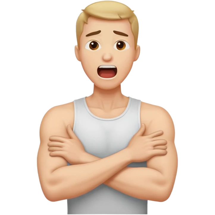 arms crossed holding neck screaming guy emoji