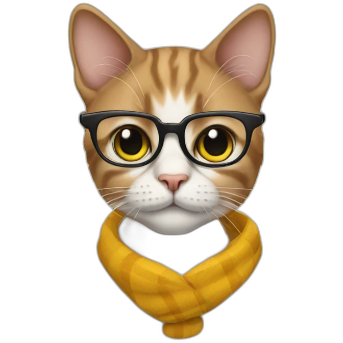 Cat nerd with glasses emoji