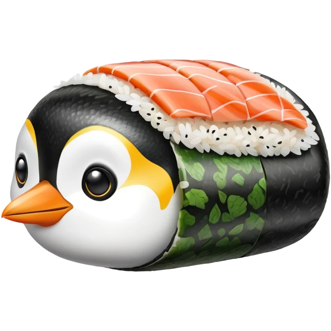 Penguin fusioned with sushi emoji