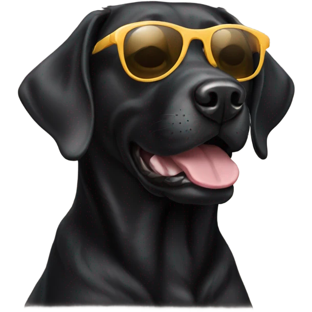 Black lab wearing sunglasses emoji