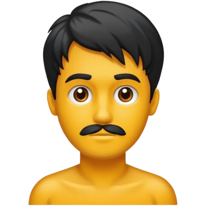 Fais un homme dégarnis sur le haut de son crâne et les cheveux noir court sur le côté emoji
