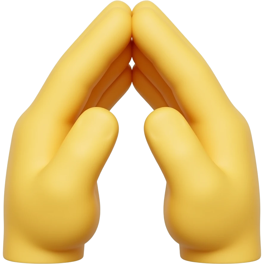 Yellow hands forming a triangle emoji