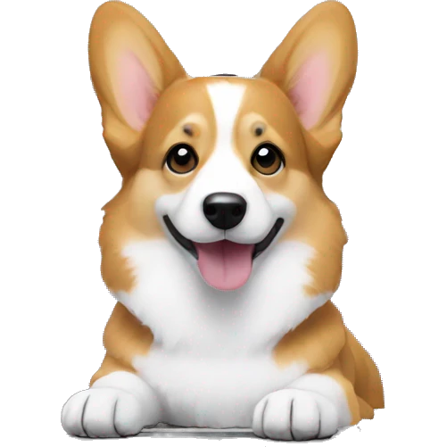 Black&White corgis that works with laptop emoji