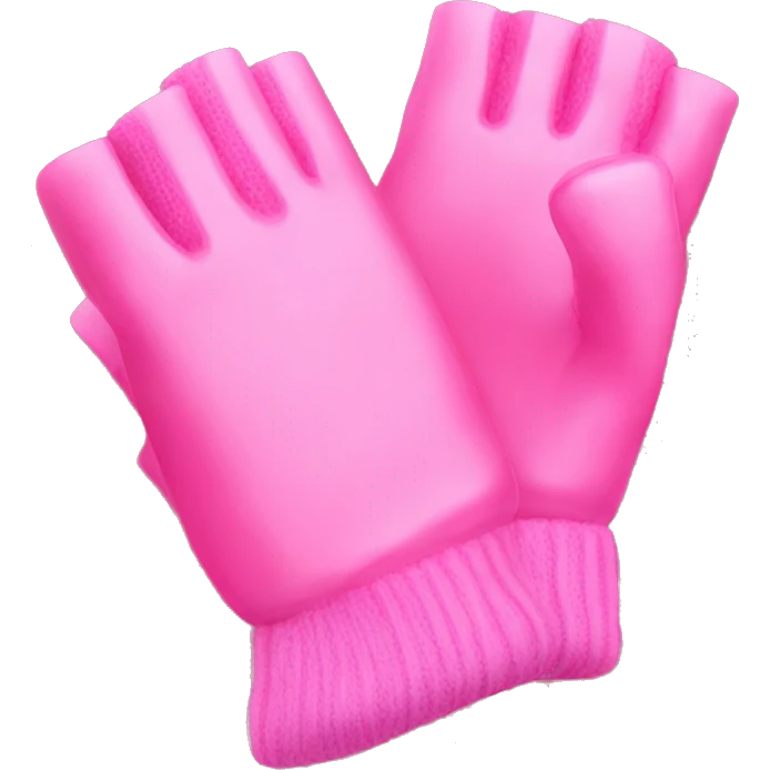 Pink fingerless gloves made of plastic emoji