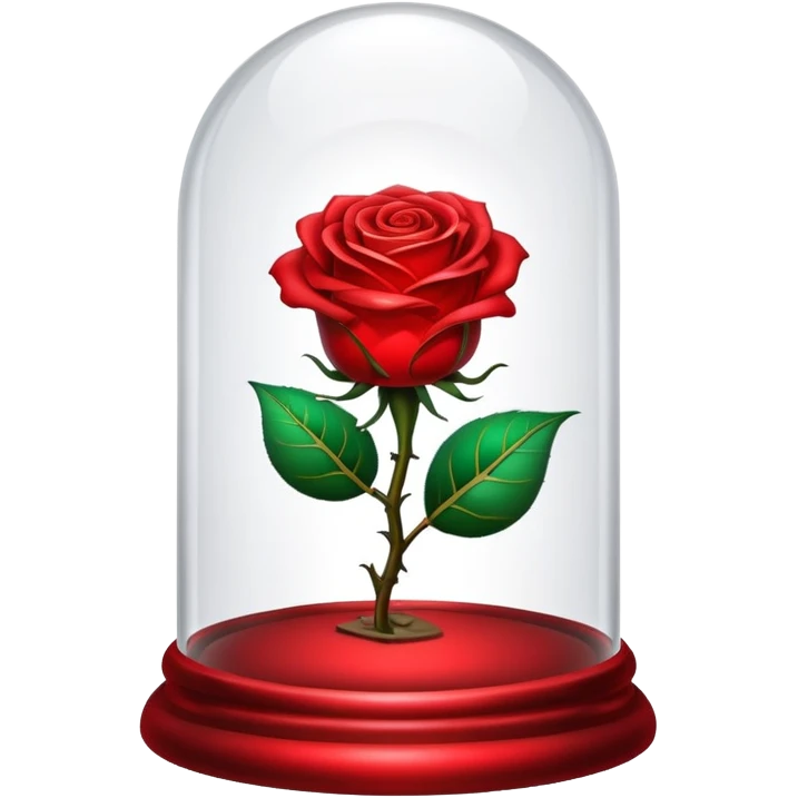 The glowing enchanted rose from “Beauty and the Beast” in its glass bell  emoji