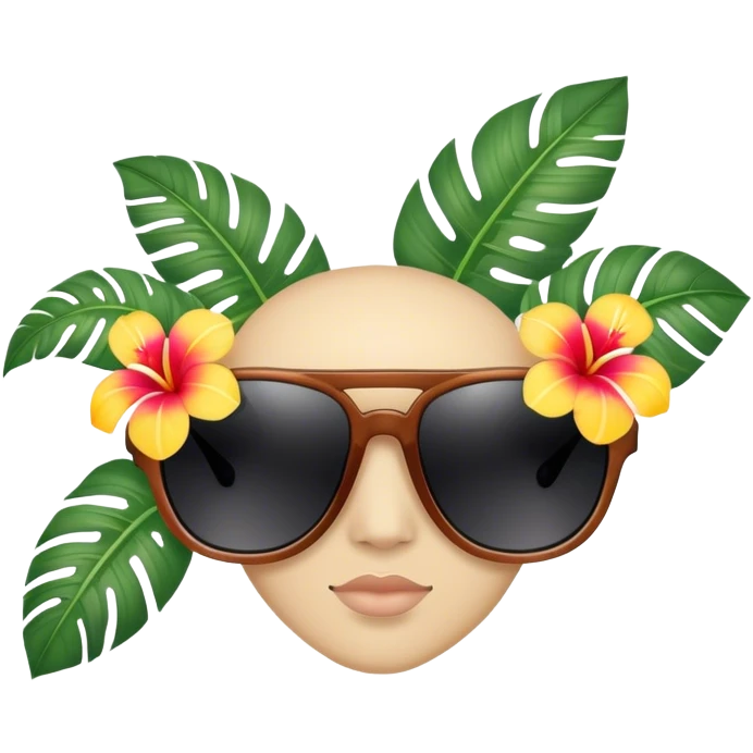 Sunglasses with tropical flowers  emoji