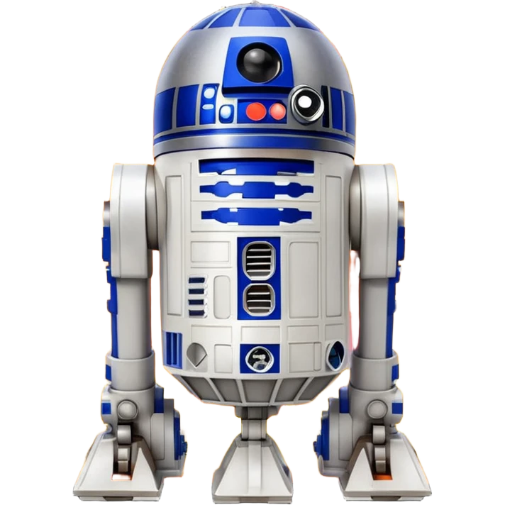 R2D2 surrounded by fire emoji