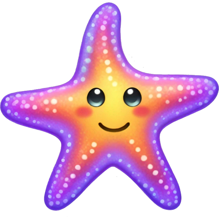Shiny neon cute starfish  emoji