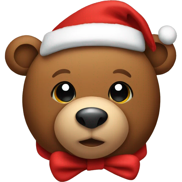 Brown Teddy bear Christmas with a cute Christmas hat  emoji