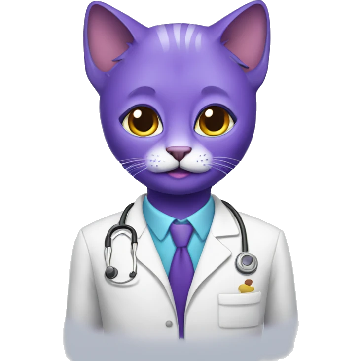 Purple humanised Cat psychiatrist emoji