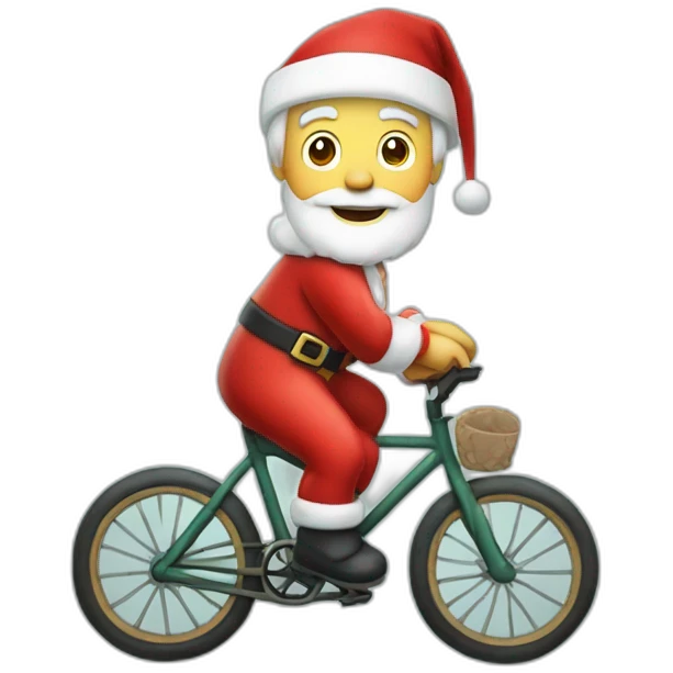santa klaus à vélo emoji