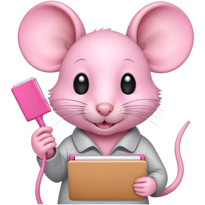 Cute mouse holding notepad emoji