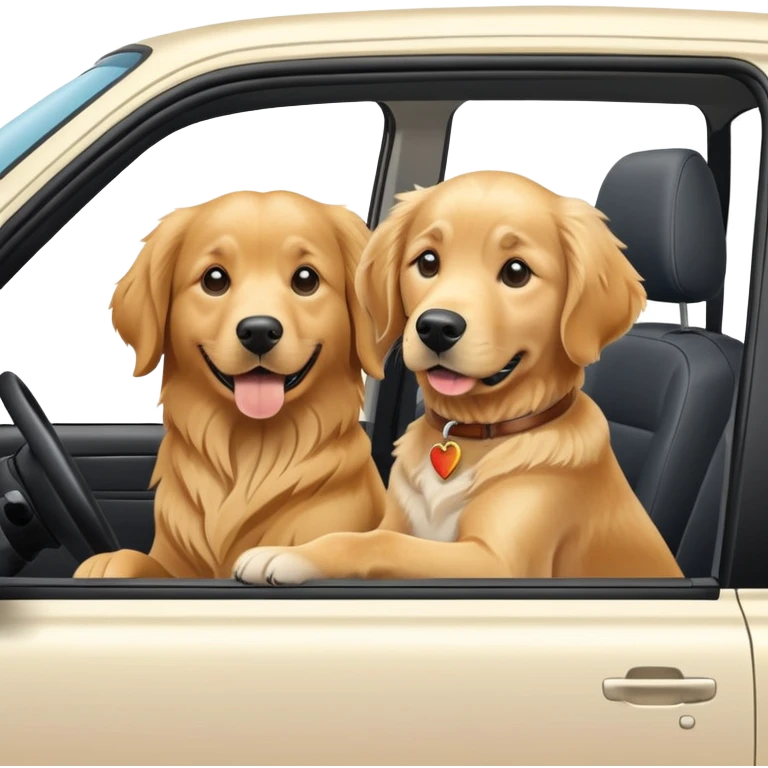 A car with a dog emoji
