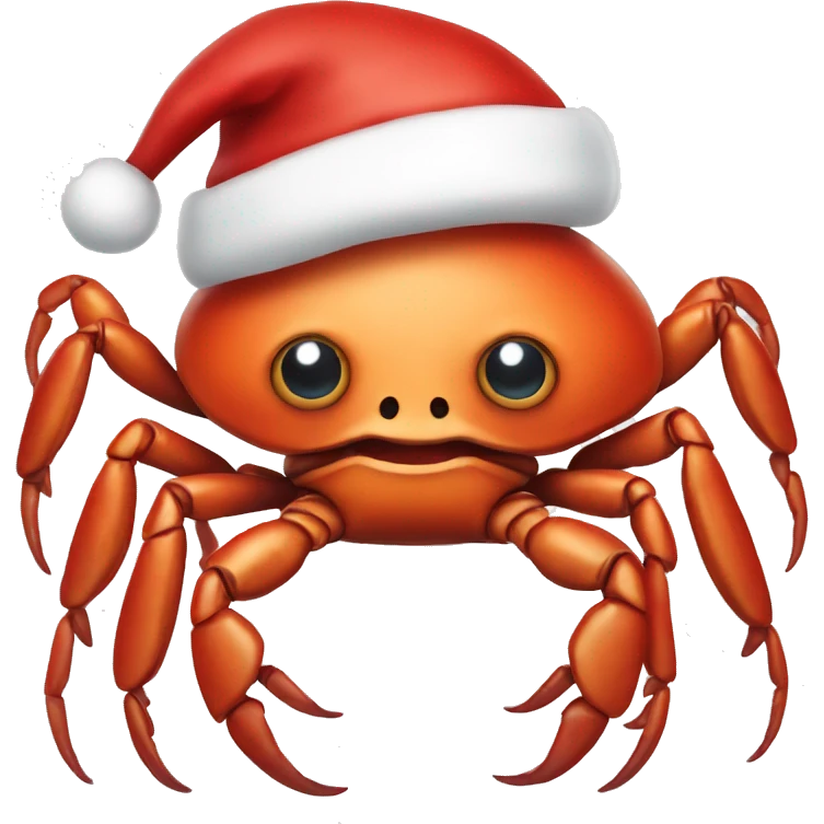 Crab with Santa hat emoji