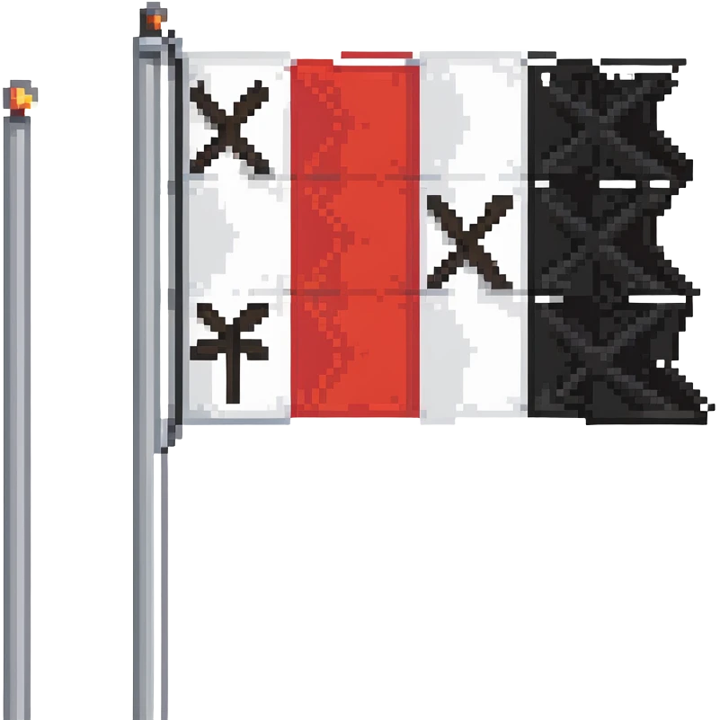Flag of Amsterdam with three white X symbols on a red and black banner emoji