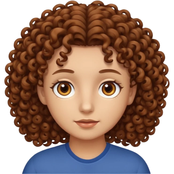Nano con capelli ricci marroni, occhi marroni emoji
