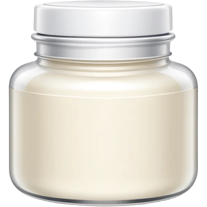 Skincare cream jar with safety seal emoji