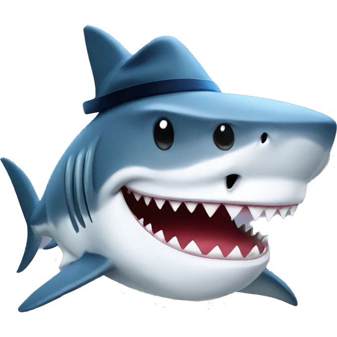 shark with hat emoji