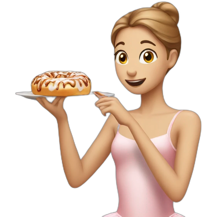 Ballerina eating a cinnamon roll emoji