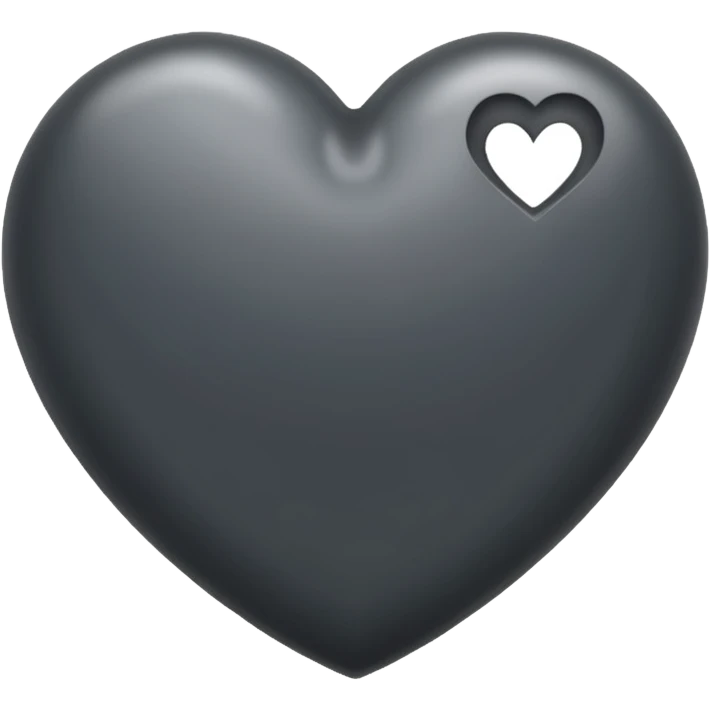 Dark grey Heart Emoji emoji