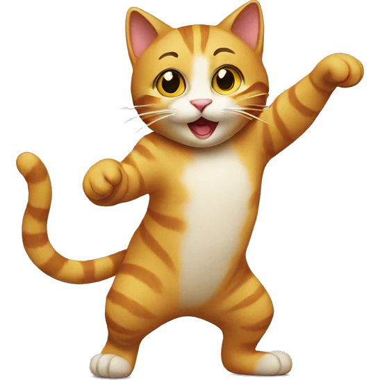 The cat is dancing emoji