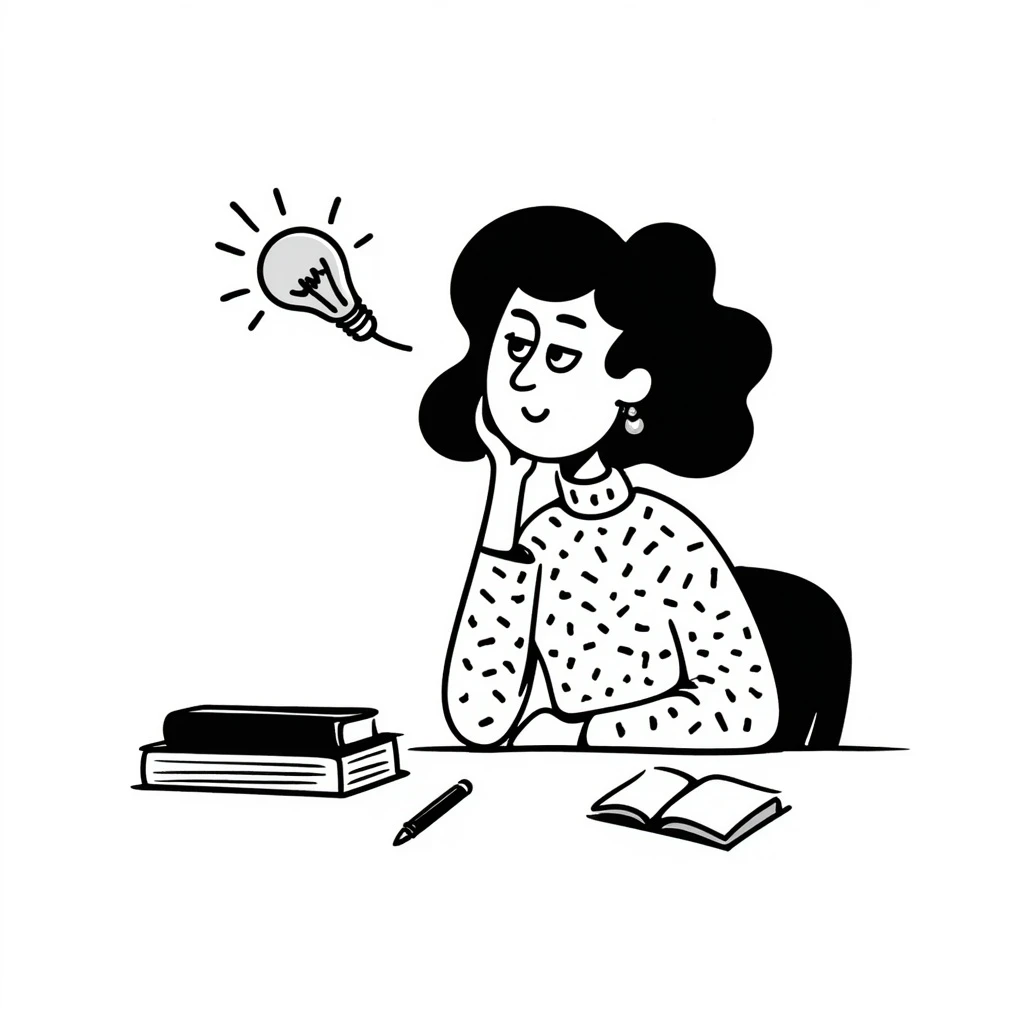 Woman creative thinking emoji