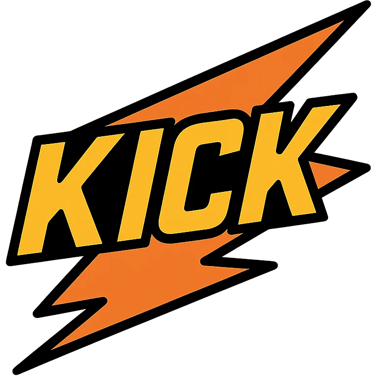 kick logo, sharp angles, dynamic, sports-inspired, aggressive and energetic emoji
