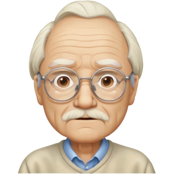 Old man with glasses and long white pony tail emoji