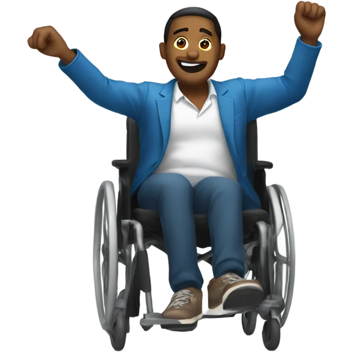 man dancing on the wheel chair emoji